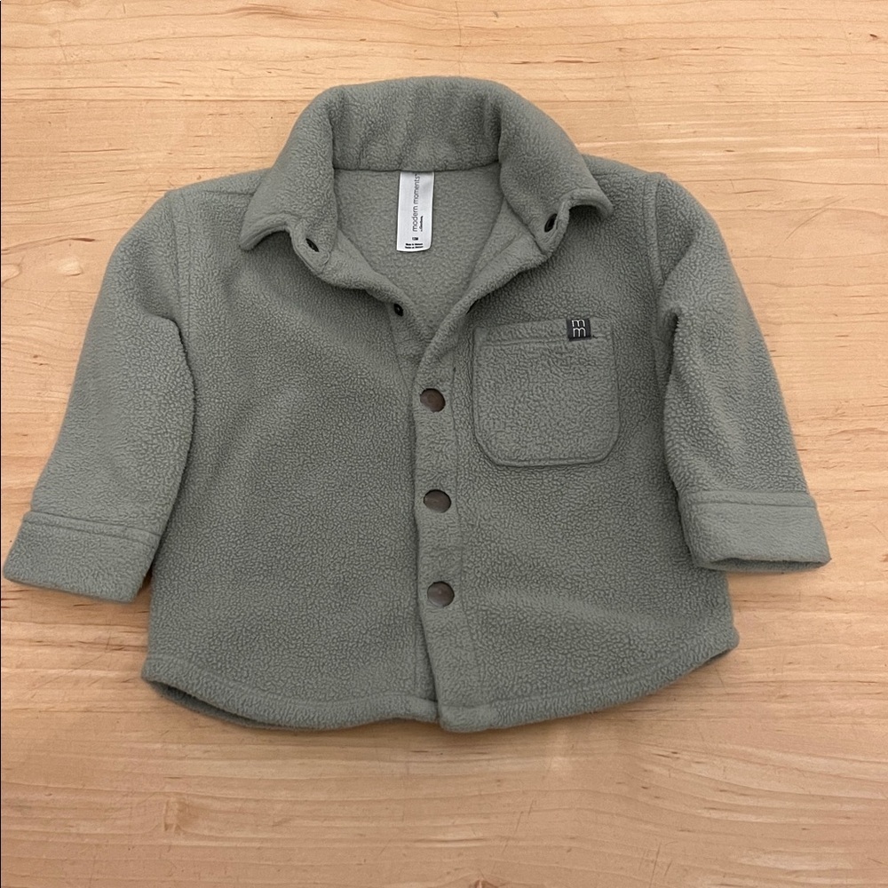 Cozy Green Modern Moments Kids Fleece Shirt